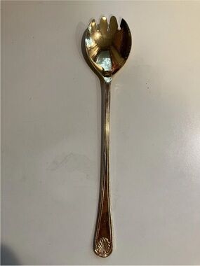 Gold-Tone silver plated Salad Server Spork - Polished Serving Utensil